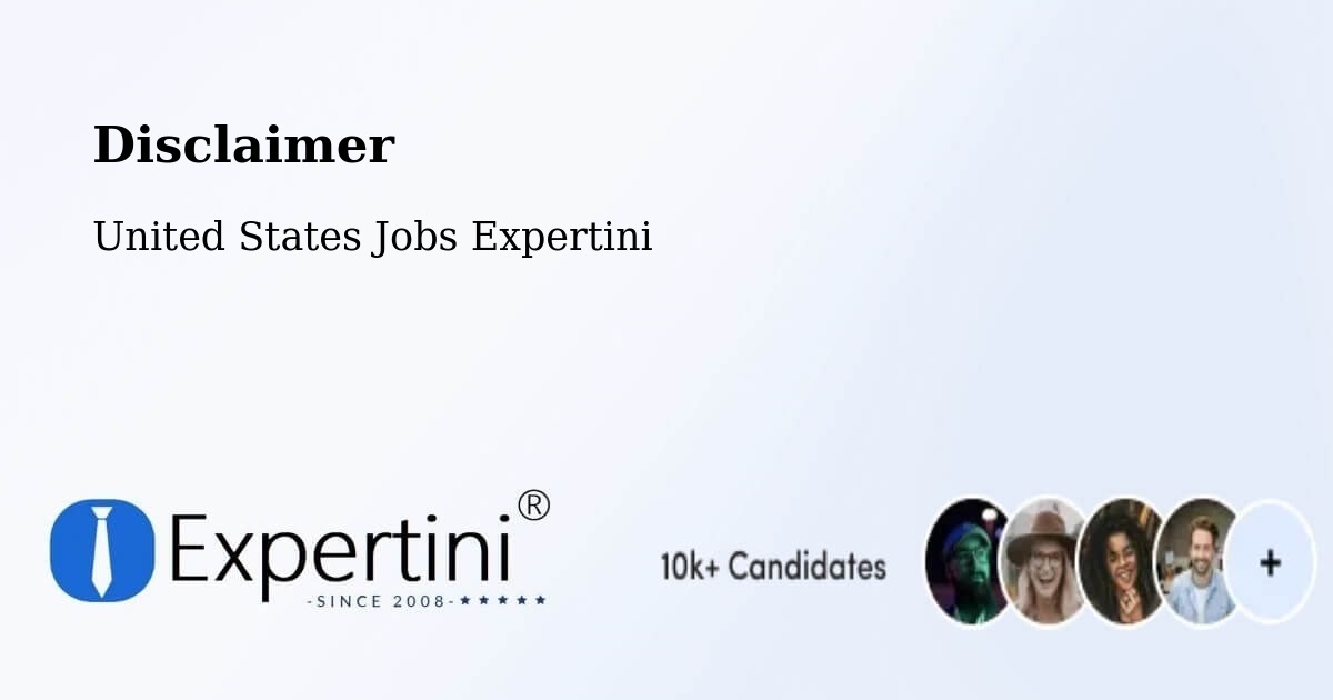 Disclaimer – West Chicago - United States Jobs Expertini